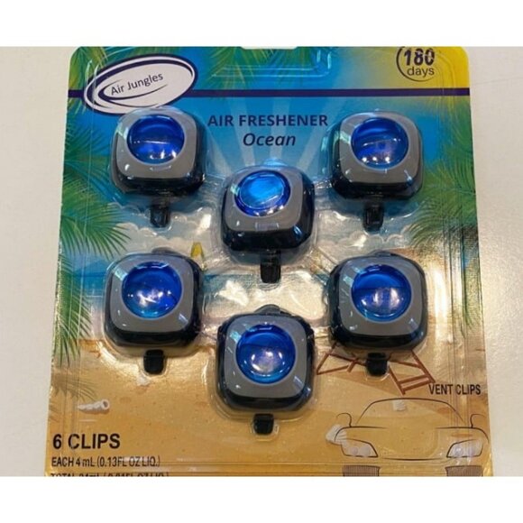 Ocean Scent Car Air Freshener Clip, 6 Car Freshener Vent Clips, 4ml - Picture 1 of 2